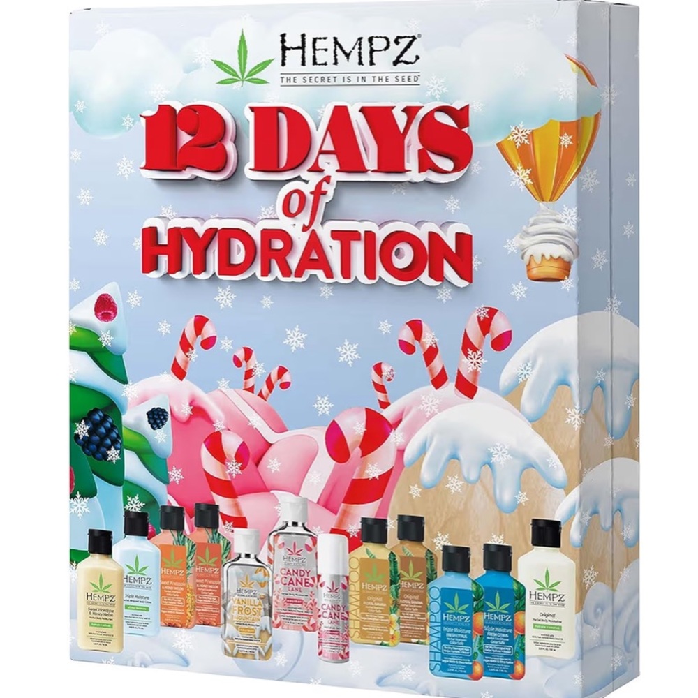 ❤️NEW!!!❤️ Hempz Twelve Days of Hydration Skin Care Gift Set (12-pack)
